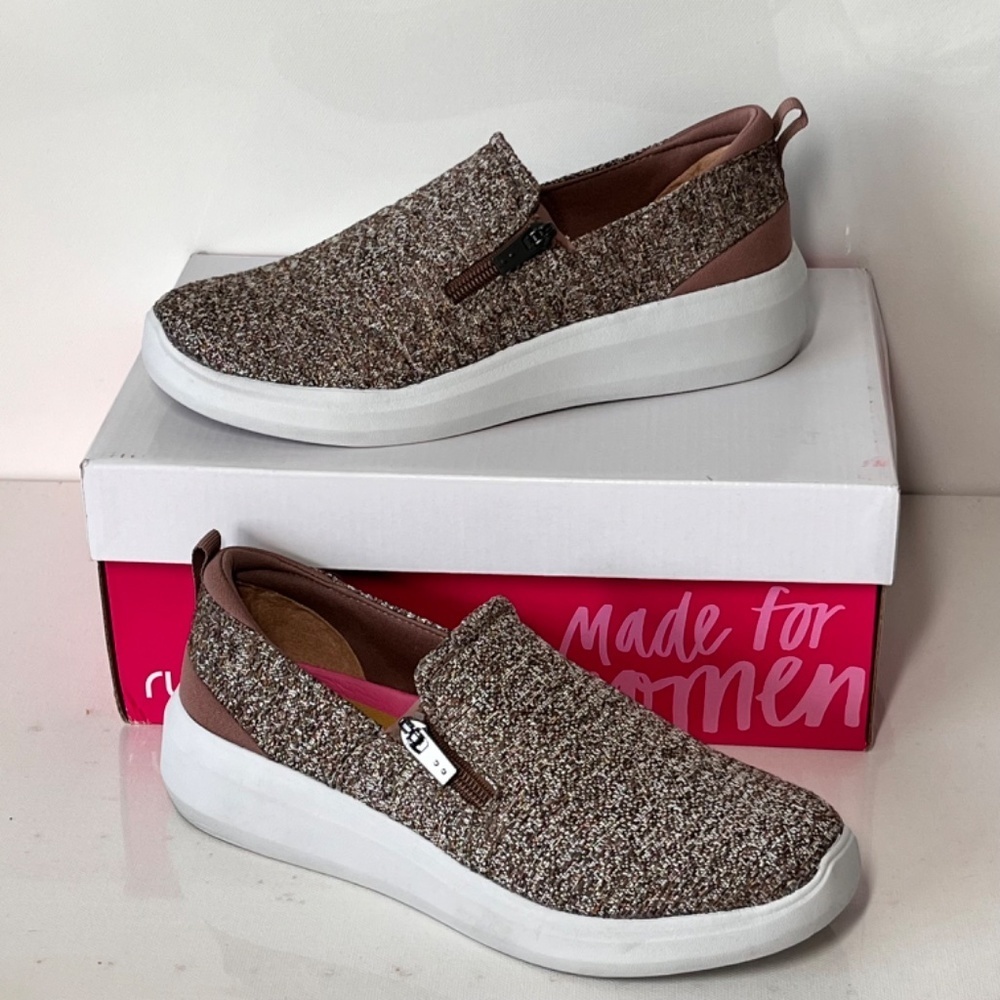 Ryka Ally Tweed Slip-On Shoes with Zip Detail - Picture 4 of 6
